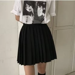 Kawaii Pleated Tennis Mini Skirt -Kawaii Fashion Shop Pleated Skirts Women High Waist Solid Streetwear Korean Preppy Style Trendy Daily Women s Skirts Big 1