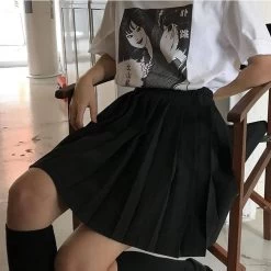 Kawaii Pleated Tennis Mini Skirt -Kawaii Fashion Shop Pleated Skirts Women High Waist Solid Streetwear Korean Preppy Style Trendy Daily Women s Skirts Big 3