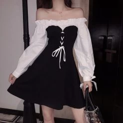 Summer A-Line Puff Sleeve Dress