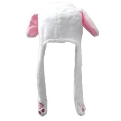 Plush Moving Rabbit Ears Hat -Kawaii Fashion Shop Plush Moving Rabbit Ears Hat Funny Hand Pinching Airbag Magnet Soft Hat Controllable Long Ears Cute 1