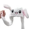 Plush Moving Rabbit Ears Hat 1 Plush Moving Rabbit Ears Hat -Kawaii Fashion Shop Plush Moving Rabbit Ears Hat Funny Hand Pinching Airbag Magnet Soft Hat Controllable Long Ears Cute