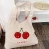 Kawaii Cherry Plush Tote Bag -Kawaii Fashion Shop Plush Tote Bag Shopper Handbag for Women 2022 Autumn Winter Girls Casual Cute Cherry Embroidery Lmitation