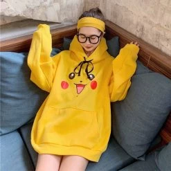 Kawaii Pokemon Hoodies -Kawaii Fashion Shop Pokemon Women s Sweatshirt Pikachu Hoodies Casual Keep Warm Kawaii Hoodies Anime Woman Clothes Fashion Top 4