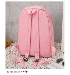 Cute Ribbon Backpack Set 12 Cute Ribbon Backpack Set -Kawaii Fashion Shop Popular Canvas Backpack Female Bow Ribbon Campus Student Backpack Casual Children Mother Package Four piece 4