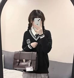 Preppy Style V-Neck Embroidered Pullover Sweater 12 Preppy Style V-Neck Embroidered Pullover Sweater -Kawaii Fashion Shop Preppy Style V Neck Embroidered Pullover Sweater 4