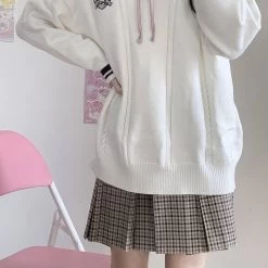 Preppy Style V-Neck Embroidered Pullover Sweater 9 Preppy Style V-Neck Embroidered Pullover Sweater -Kawaii Fashion Shop Preppy Style V Neck Embroidered Pullover Sweater 9