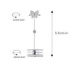 Fringe Butterfly Chain Open Ring -Kawaii Fashion Shop Punk Vintage Chain Finger Rings Butterfly Open Adjustable Rings Stackable Joint Rings Novelty Jewelry for Women 3