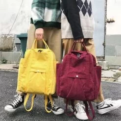 Pure Color Canvas Backpack -Kawaii Fashion Shop Pure Color Canvas Backpack Men Women Balck White Outdoor Travel Bag Fashion Laptop Book Bag Light 1