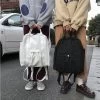 Pure Color Canvas Backpack -Kawaii Fashion Shop Pure Color Canvas Backpack Men Women Balck White Outdoor Travel Bag Fashion Laptop Book Bag Light