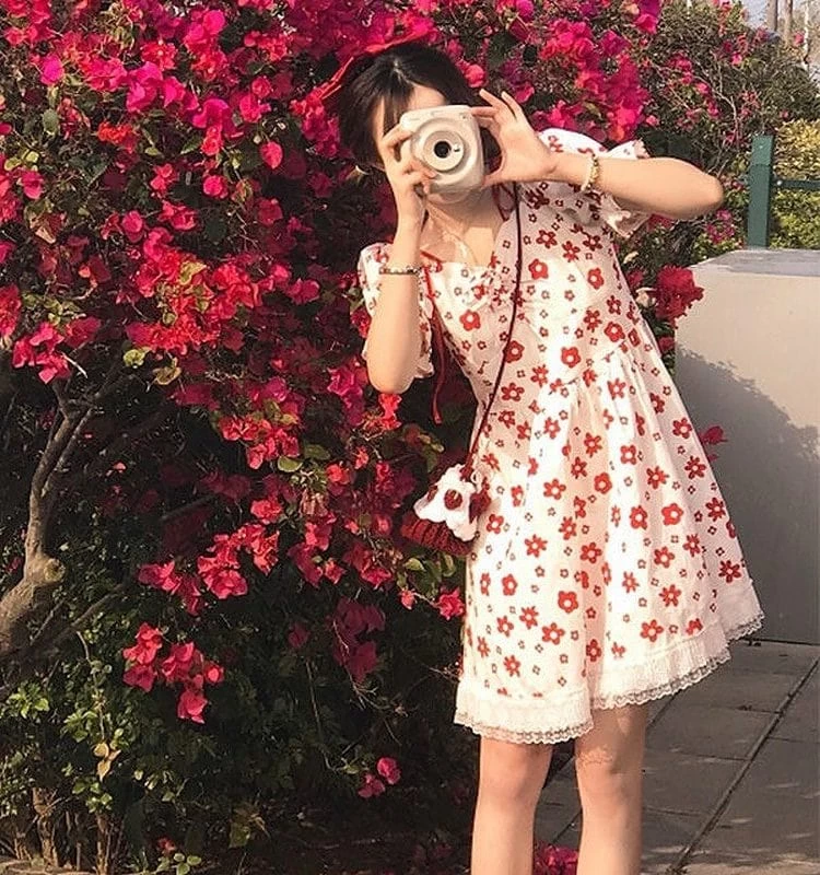 Kawaii Sweet Floral Lace Dress 4 Kawaii Sweet Floral Lace Dress - Image 2