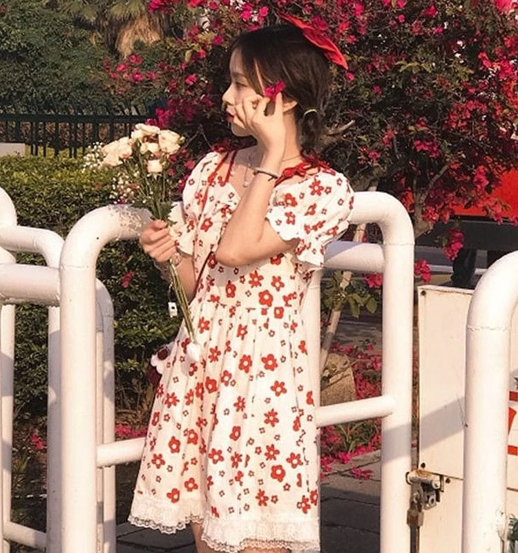 Kawaii Sweet Floral Lace Dress 7 Kawaii Sweet Floral Lace Dress - Image 5