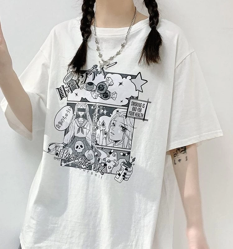 Kawaii Japanese Harajuku Anime Graphic T-Shirts 4 Kawaii Japanese Harajuku Anime Graphic T-Shirts - Image 2