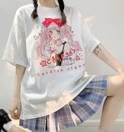 Kawaii Japanese Harajuku Anime Graphic T-Shirts 10 Kawaii Japanese Harajuku Anime Graphic T-Shirts -Kawaii Fashion Shop QWEEK Japanese Harajuku Anime Graphic T Shirts Women Streetwear Kawaii Cute Cartoon Print Manga Tees Kpop 2