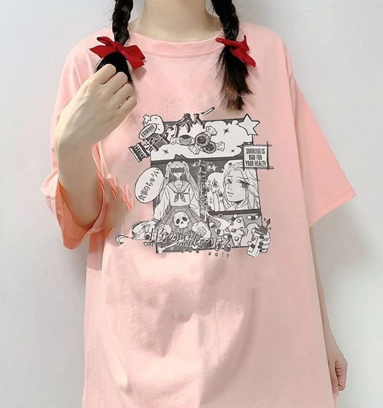 Kawaii Japanese Harajuku Anime Graphic T-Shirts 7 Kawaii Japanese Harajuku Anime Graphic T-Shirts - Image 5