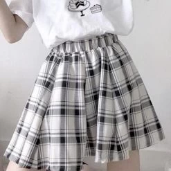 Kawaii Soft Girl High-waisted Plaid Short Skirts