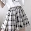 Kawaii Soft Girl Plaid Mini Skirts -Kawaii Fashion Shop QWEEK Kawaii Plaid Skirts Women 2021 Japanese Soft Girl Cute High waisted Mini Short Skirt Korean 6