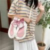 Cute Bow Bunny Ears Shoulder Bag -Kawaii Fashion Shop Rabbit Ear Bag Female Cute Bowknot Canvas Bag Summer Vitality Girl Student Pearl Chain Messenger Bag