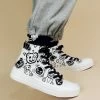 Retro Cartoon Bear Graffiti High-Top Canvas Shoes -Kawaii Fashion Shop Retro Cartoon Bear Graffiti High Top Canvas Shoes 5
