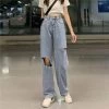 Kawaii Cutout Straight Denim Pants -Kawaii Fashion Shop Ripped Jeans Women Fashion High Waist Solid Fur lined Straight Loose Denim Trousers Femme Preppy Style.jpg 640x640