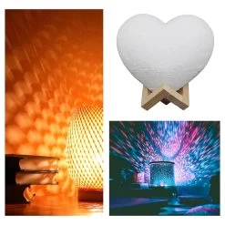 Glowing Heart Light -Kawaii Fashion Shop Romantic Love 3D Lamp Heart shaped LED Night Light Bedroom Decorative Nightlight Table Lamp Valentine Day 4