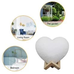 Glowing Heart Light -Kawaii Fashion Shop Romantic Love 3D Lamp Heart shaped LED Night Light Bedroom Decorative Nightlight Table Lamp Valentine Day 5