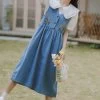 Japanese Sweet Denim Suspender Skirt Set