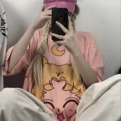 Kawaii Sailor Moon 90s T-Shirt -Kawaii Fashion Shop Sailor Moon Camisetas Verano Mujer T Shirt Harajuku Female Cartoon T shirt Fashion Tshirt Tee Shirt 1