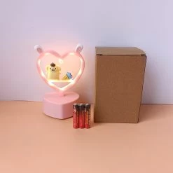 Kawaii Sanrio Night Lights -Kawaii Fashion Shop Sanrio DIY Creative Cartoon Cute Kawaii Kuromi Mymelody Cinnamorol Love Shaped Night Lamp Luminous Toy Bedside 5