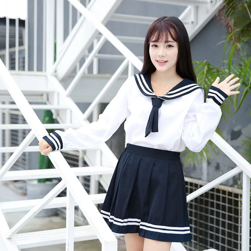 Kawaii High School White Sailor Suit 4 Kawaii High School White Sailor Suit - Image 2