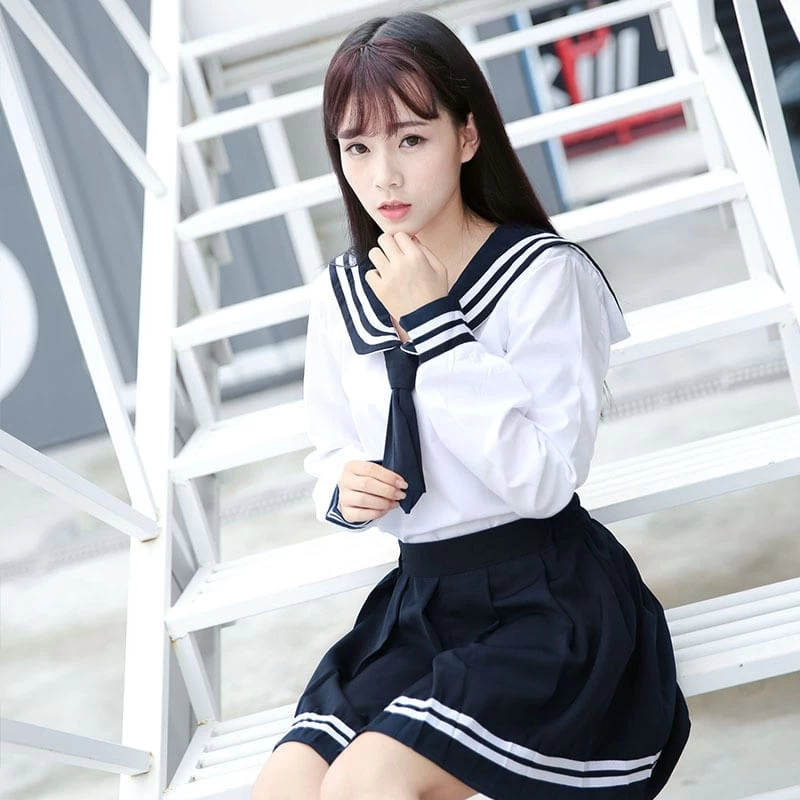 Kawaii High School White Sailor Suit 5 Kawaii High School White Sailor Suit - Image 3