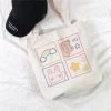 Kawaii Printed Canvas Shopping Bags -Kawaii Fashion Shop Shopping Bags Women Sweet Kawaii Printed Canvas Leisure Daily Shop High Quality Harajuku Korean Style All