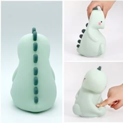 Dinosaur Night Light With Touch Sensor -Kawaii Fashion Shop Silicone Cartoon Led Night Light USB Recharge Dinosaur Night Lamp Battery Power for Baby Gift Child 2