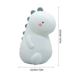 Dinosaur Night Light With Touch Sensor -Kawaii Fashion Shop Silicone Cartoon Led Night Light USB Recharge Dinosaur Night Lamp Battery Power for Baby Gift Child 3
