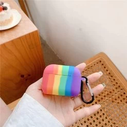 Kawaii Rainbow AirPods & AirPods Pro Case -Kawaii Fashion Shop Silicone Soft Protect Cover For AirPods Case Fashion Cute Rainbow Earphone Case For AirPods 2 3 3