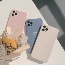 Simple Solid Color Heart IPhone Case