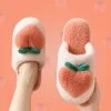 Kawaii Peachy Fluffy Slippers 2 Kawaii Peachy Fluffy Slippers -Kawaii Fashion Shop Slippers for Home Peach Chinelos Women s Flip Flops Cartoon Fur Winter Warm Non Slip Floor