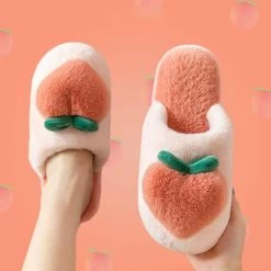 Kawaii Peachy Fluffy Slippers