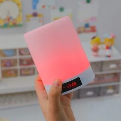 Bluetooth Speaker With Colorful Night Lamp -Kawaii Fashion Shop Smart Bluetooth Audio Light Creative LED Charging Alarm Clock Speaker Light Bedroom Bedside Table Decoration Music 4