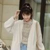 Soft Girl Style White Knitted Cardigan -Kawaii Fashion Shop Soft Girl Style White Knitted Cardigan 1