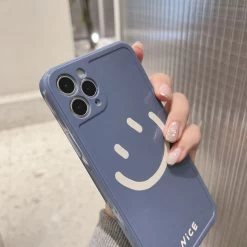 Solid Color Smiley IPhone Case 11 Solid Color Smiley IPhone Case -Kawaii Fashion Shop Solid Color Smiley Print Phone Case For iPhone 13 12 11 Pro Xs Max X Xr 3