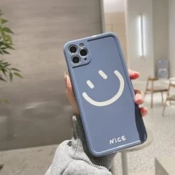 Solid Color Smiley IPhone Case 12 Solid Color Smiley IPhone Case -Kawaii Fashion Shop Solid Color Smiley Print Phone Case For iPhone 13 12 11 Pro Xs Max X Xr 4