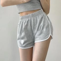 Sports Style Love Heart Embroidery Pure Color Shorts -Kawaii Fashion Shop Sports Style Love Heart Embroidery Pure Color Shorts 8