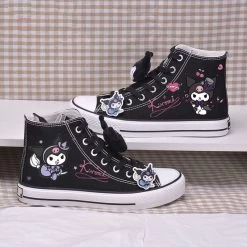 Cartoon Print High-top Canvas Shoes -Kawaii Fashion Shop Spring Autumn New Cartoon Print Student High top Canvas Shoes Cute Girl Vulcanized Shoes Sweet Girl 3