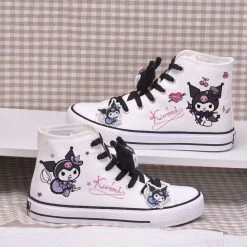 Cartoon Print High-top Canvas Shoes -Kawaii Fashion Shop Spring Autumn New Cartoon Print Student High top Canvas Shoes Cute Girl Vulcanized Shoes Sweet Girl 4