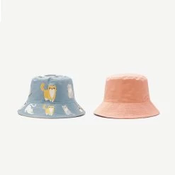Cute Cats Theme Bucket Hat 13 Cute Cats Theme Bucket Hat -Kawaii Fashion Shop Spring Summer Double sided Cap Women Lovely animal Fisherman Hat Sunshade Cap Casual Versatile Basin Hat 5