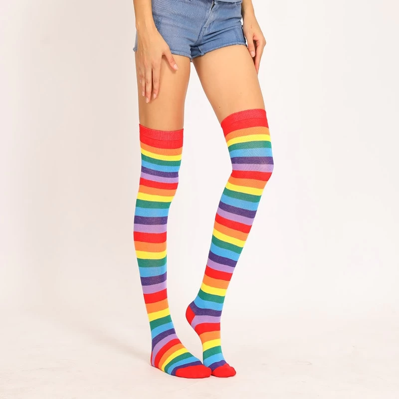 Rainbow Stripe Knee High Socks 4 Rainbow Stripe Knee High Socks - Image 2