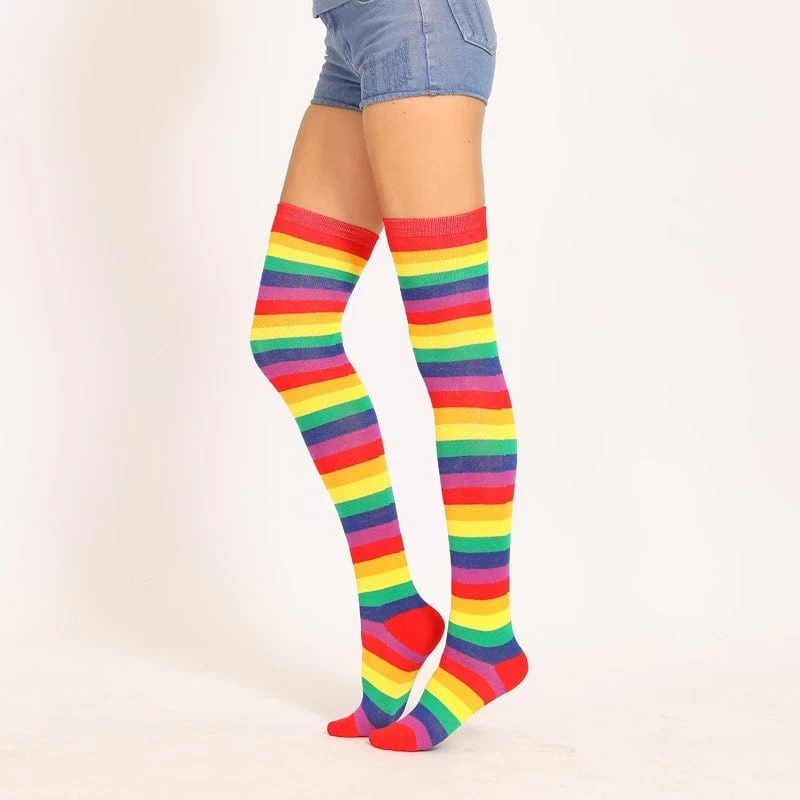 Rainbow Stripe Knee High Socks 5 Rainbow Stripe Knee High Socks - Image 3