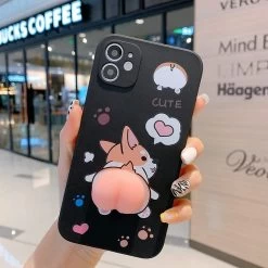 Corgi Buttocks Squishy IPhone Case -Kawaii Fashion Shop Squishy Funny Buttocks Corgi Phone Case For iPhone 13 12 11 Pro Max XR XS X 2