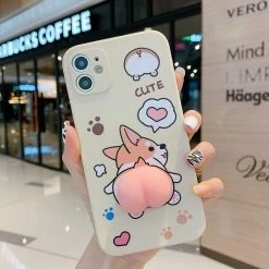 Corgi Buttocks Squishy IPhone Case -Kawaii Fashion Shop Squishy Funny Buttocks Corgi Phone Case For iPhone 13 12 11 Pro Max XR XS X 3