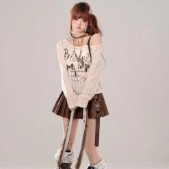 Summer American Style Hot Girl Style Pleated Short Leather Skirt -Kawaii Fashion Shop Summer American Style Hot Girl Style Pleated Short Leather Skirt 2